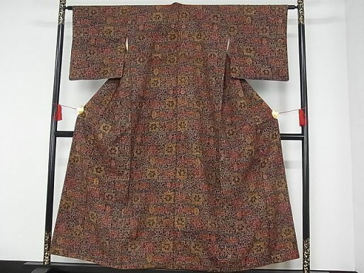 平和屋着物■上質な紬 幾何学花文 やまと誂製 正絹 逸品 AAAD7225Acs 平和屋着物■上質な紬 幾何学花文 やまと誂製 正絹 逸品 AAAD7225Acs