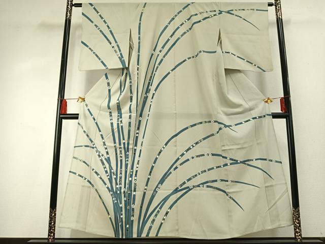 平和屋着物＊夏物　訪問着　絽　熨斗花文　銀彩　正絹　逸品　AABF5794fy