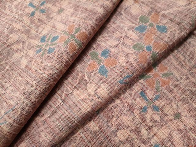 平和屋着物●上質な紬 草花文 正絹 逸品 CAAU1931yc