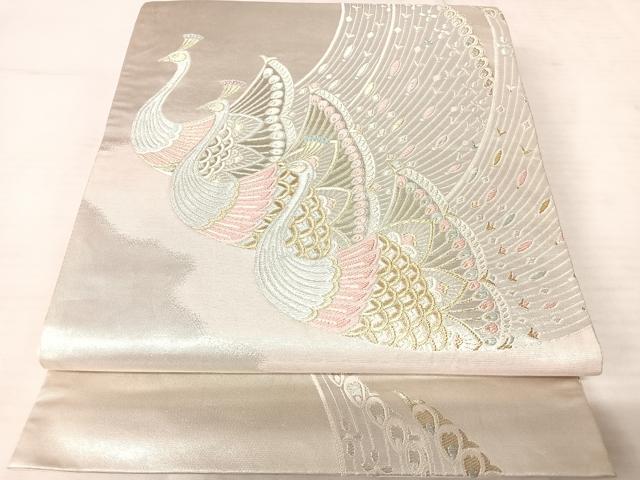 乐天商城 - 平和屋着物◎六通柄袋帯　唐織　孔雀文　金銀糸　正絹　逸品　AAAS9749yx