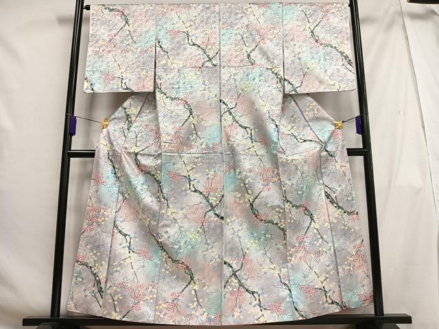 平和屋着物■小紋 枝花文 暈し染め 洗える着物 AABH0926oa