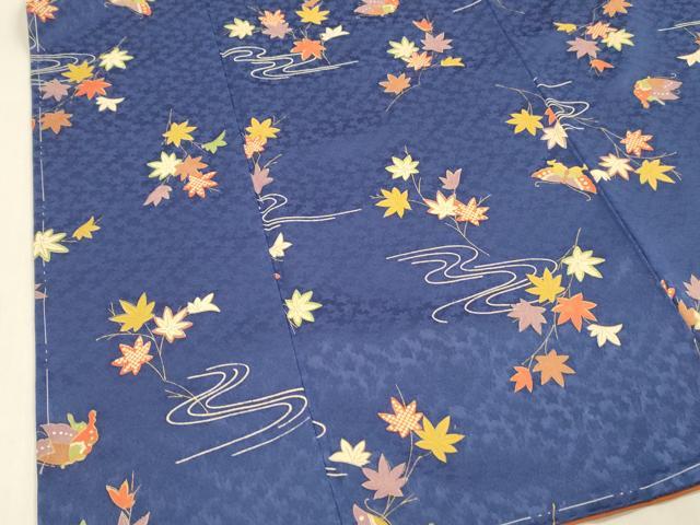 平和屋着物■上質な小紋 舞蝶流水枝葉文 金彩 正絹 逸品 未使用 DABC8878cm