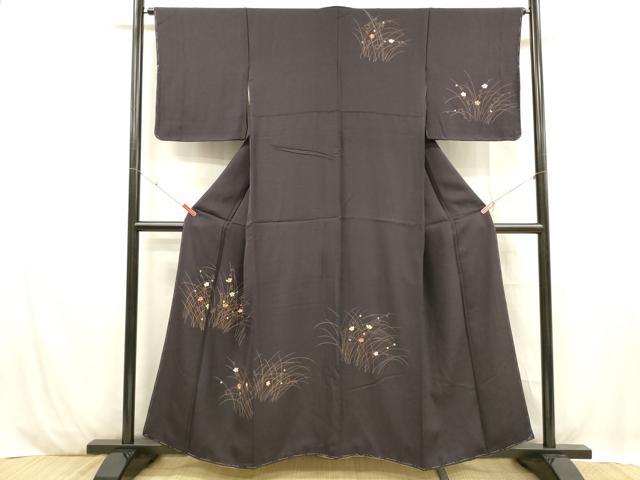 平和屋着物■訪問着 刺繍 草花文 金彩 正絹 逸品 未使用 DABC8880cm