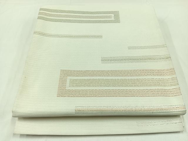 平和屋着物＊夏物　六通柄京袋帯　横段文　金銀糸　AAAY3305jh