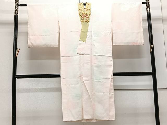 平和屋着物■長襦袢　袷　草花地紋　暈し染め　半衿刺繍　正絹　逸品　CAAY3663xi