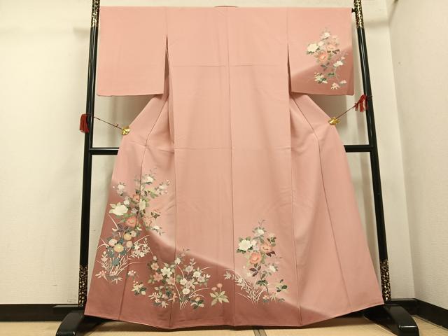 Rakuten - 平和屋着物●訪問着　友禅　草花文　暈し染め　正絹　逸品　AABJ0132ph