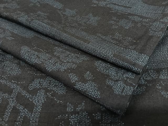 Rakuten - 平和屋着物●結城紬　100亀甲　風景草花文　正絹　逸品　AAAV7360zg