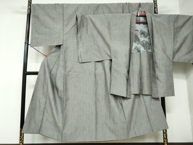 平和屋着物●男性　紬　アンサンブル　霞文　正絹　逸品　DAAY5504ud