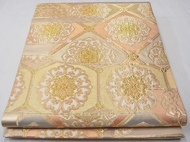 平和屋着物■六通柄袋帯　唐織　雲取り天井華文　金糸　逸品　CAAA3090fb