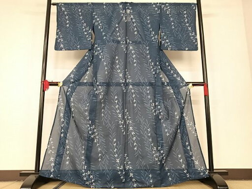 平和屋着物■夏物 小紋 絽 草花文 洗える着物 AAAH5088Bph 平和屋着物■夏物 小紋 絽 草花文 洗える着物 AAAH5088Bph