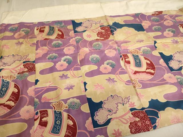 平和屋の平和屋本店■打敷 内敷 香台掛 3点セット 吉祥花文 鶴丸文 法衣 寺院 仏具 仏教 僧侶 神職 装束 AAAU5620ja｜アングル3
