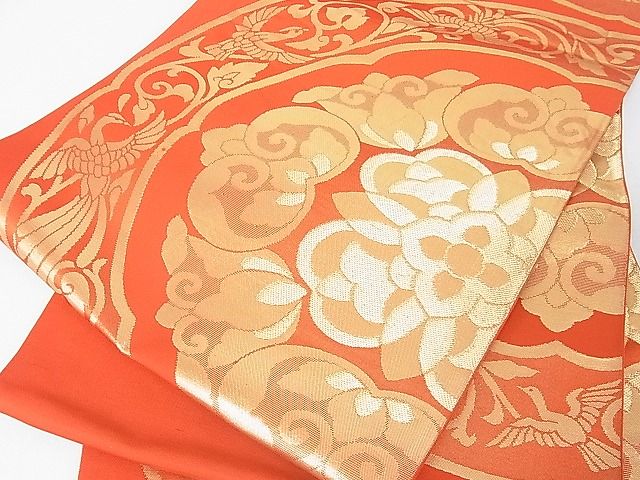 平和屋着物■六通柄袋帯 鳳凰花文 金糸 逸品 op6345