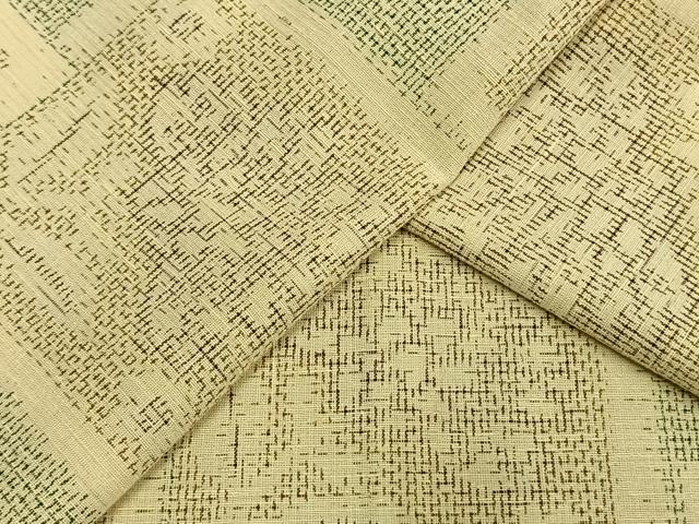 平和屋着物▽上質な紬 単衣 色紙花文 正絹 逸品 AAAW1424fy