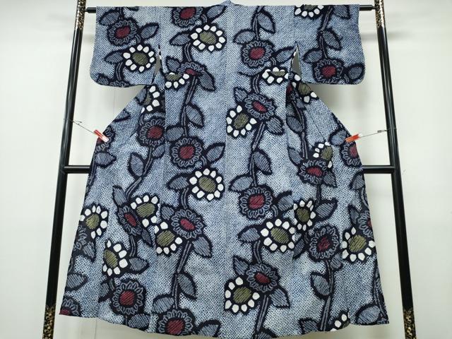 平和屋着物∴夏物　浴衣　有松鳴海絞り　向日葵　綿　逸品　CABH1509ng
