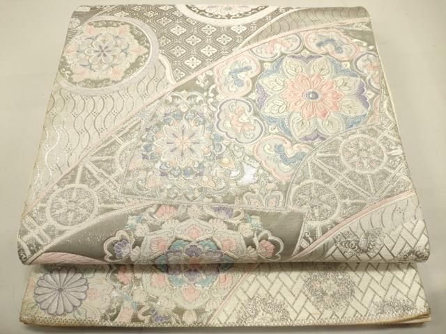 平和屋着物◎西陣　六通柄袋帯　唐織　九百錦　正倉院花文　プラチナ箔　正絹　逸品　DAAQ9448bc...
