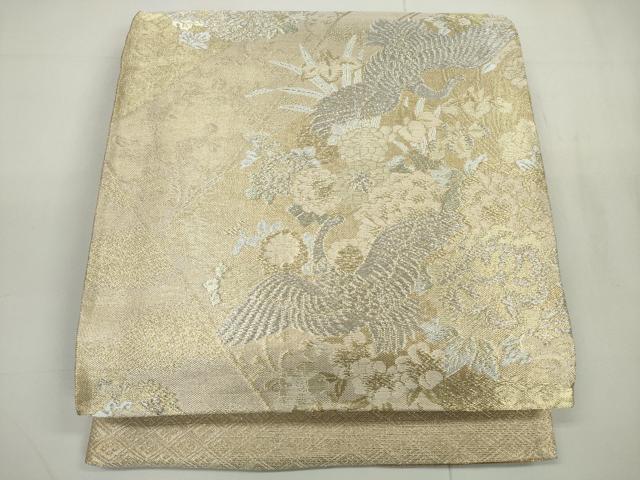 平和屋着物◎佐賀錦　六通柄袋帯　花鳥文　金銀糸　正絹　逸品　DAAU1706xg