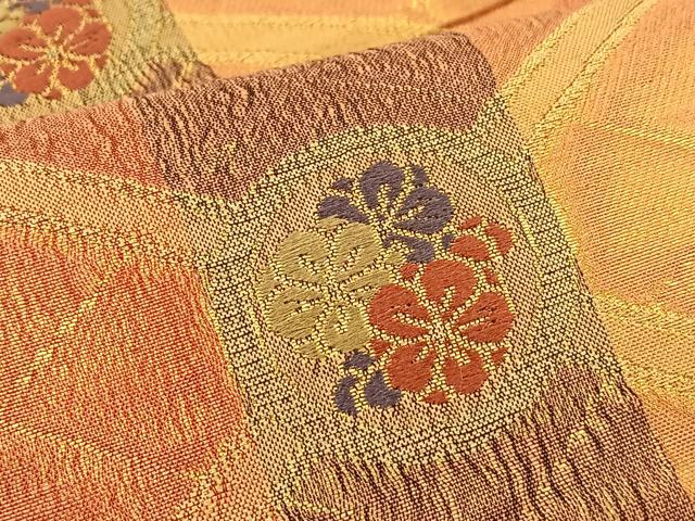 平和屋着物◎六通柄袋帯　ベール織　彩金銀箔　宝尽くし花丸文　金糸　正絹　逸品　BAAQ4331du 3