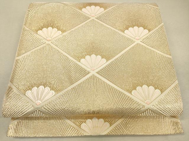 平和屋着物◎六通柄袋帯　松菱文　金銀糸　正絹　逸品　DAAQ9406bc(4)