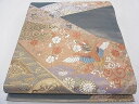 平和屋着物■六通柄袋帯 唐織 片輪車鳳凰舞蝶花文 本うるし箔 逸品 CAAA9749fb