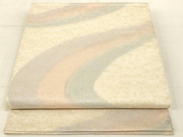 平和屋着物◎砂子綴れ 全通柄袋帯 流水文 金糸 正絹 逸品 AAAJ6650Ast