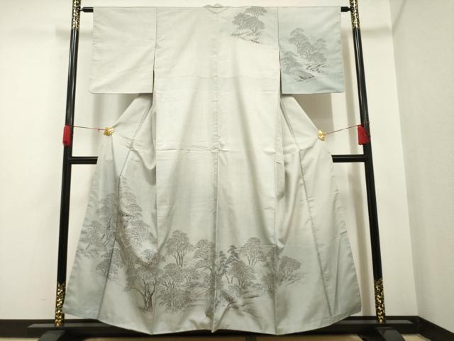 平和屋着物●本場大島紬　訪問着　手描き　100亀甲　風景文　正絹　逸品　AAAP4100ck