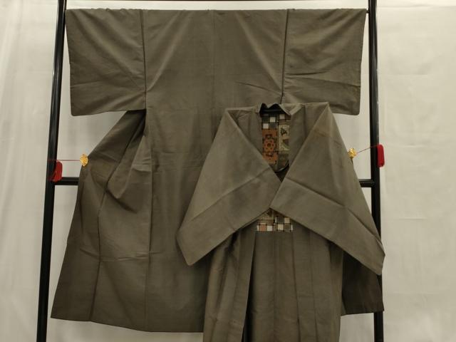 平和屋着物■男性　紬　アンサンブル　亀甲文　正絹　逸品　AAAS4661ru