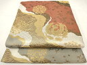 平和屋着物◎両面 全通柄袋帯 道長花鳥文 金糸 正絹 逸品 AAAY6203sg
