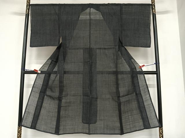 平和屋着物＊夏物　男性　重要無形文化財　本場宮古上布　縞　苧麻　逸品　AABB1371np