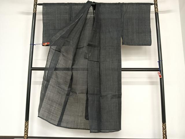 平和屋着物＊夏物　男性　重要無形文化財　本場宮古上布　縞　苧麻　逸品　AABB1371np