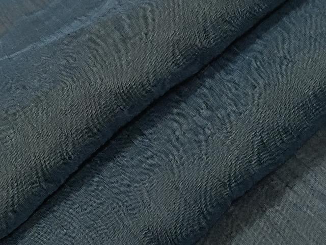平和屋着物＊夏物　男性　小千谷ちぢみ　鉄御納戸色　麻　逸品　CAAW4864dy