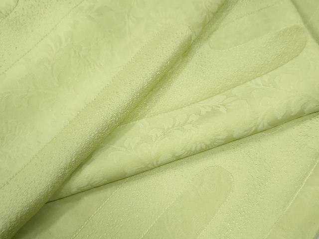 平和屋着物●上質な色無地　エ霞更紗花地紋　若菜色　正絹　逸品　CABB4498yc