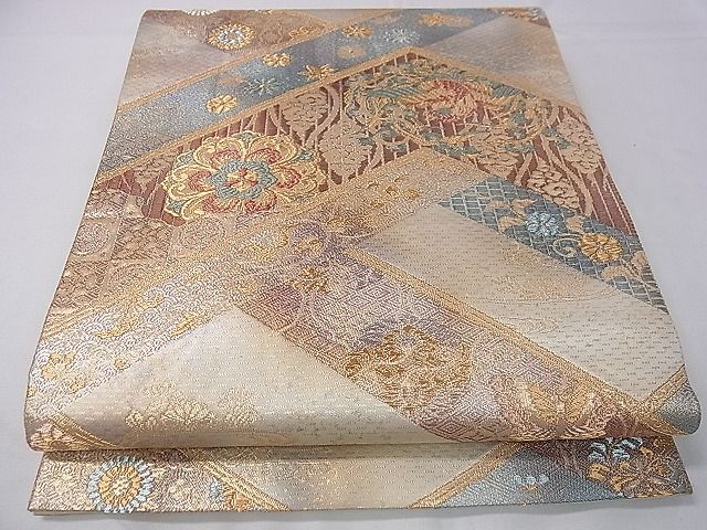 平和屋着物■六通柄袋帯　檜垣鳳凰花蝶文　金糸　逸品　an5511