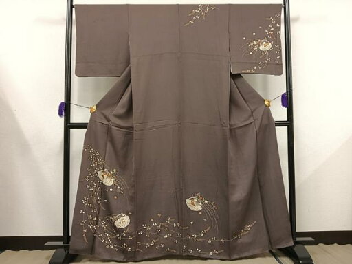 平和屋着物■訪問着 駒刺繍 花籠文 正絹 逸品 AAAT4513mf 平和屋着物■訪問着 駒刺繍 花籠文 正絹 逸品 AAAT4513mf