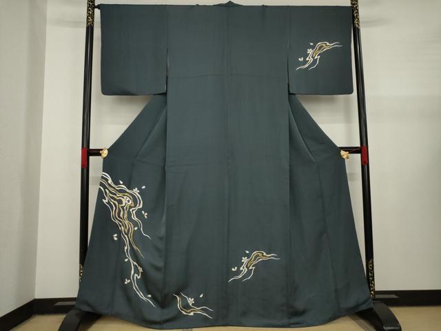 平和屋着物●訪問着 桜 流水花文 金彩 正絹 逸品 AAAY1925ck