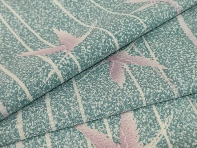 平和屋着物＊夏物　小紋　紗　鶴　洗える着物　AABD4629jd