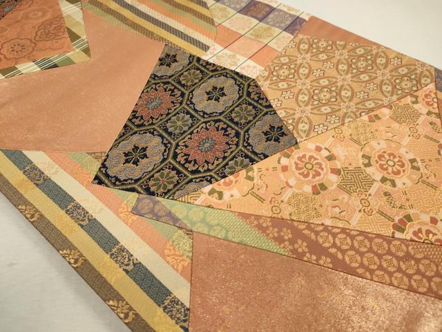 平和屋着物◎太鼓柄袋帯　切嵌　吉祥花文　関西仕立て　正絹　逸品　CAAT0424dy