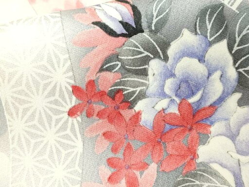 平和屋着物■上質な小紋 熨斗草花文 暈し染め 正絹 逸品 CAAK3292ev 平和屋着物■上質な小紋 熨斗草花文 暈し染め 正絹 逸品 CAAK3292ev