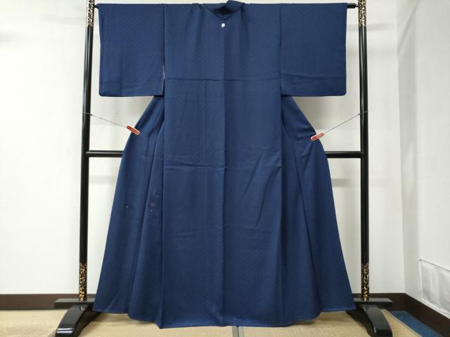 乐天商城 - 平和屋着物●訪問着　刺繍　扇面尽くし　紺青色　金糸　正絹　逸品　CABB4496yc
