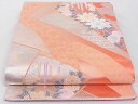 平和屋着物■六通柄袋帯 唐織 扇面草花文 金銀糸 正絹 逸品 AAAC1930Ajz(4)