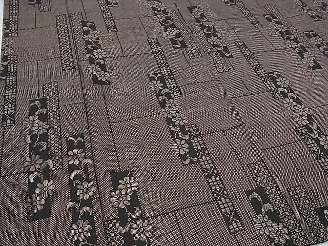 平和屋着物■本場大島紬 7マルキ 短冊花文 逸品 DAAH0105ya
