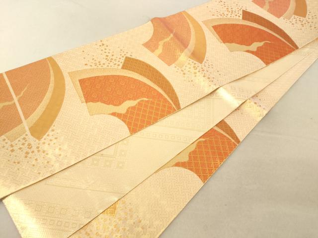 平和屋着物◎佐賀錦　六通柄袋帯　地紙重ね文　金糸　正絹　逸品　AAAL3085fw