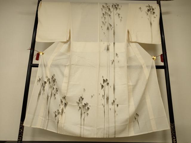 Full-Length Under-Kimono - 平和屋着物＊夏物　男性　訪問着　手描き　竹文　金彩　正絹　逸品　AABI4687jd