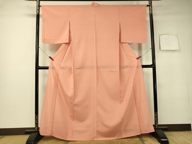 平和屋着物＊夏物　色無地　変わり絽　薄紅色　正絹　逸品　CAAS8042vp