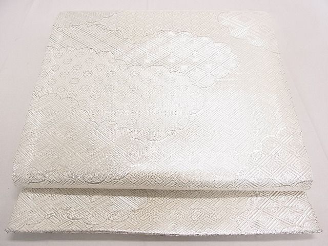平和屋着物■佐賀錦 全通柄袋帯 吉祥雲文 銀糸 逸品 DAAA5188yyy