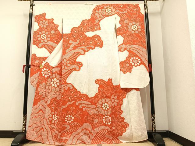 平和屋着物■豪華振袖 駒刺繍 絞り 花尽くし 正絹 逸品 AAAY4541ph