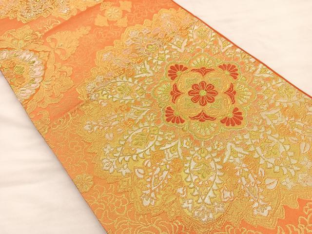 平和屋着物◎六通柄袋帯　正倉院花文　金糸　やまと誂製　正絹　逸品　BAAS5576du