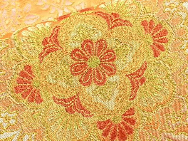 平和屋着物◎六通柄袋帯　正倉院花文　金糸　やまと誂製　正絹　逸品　BAAS5576du