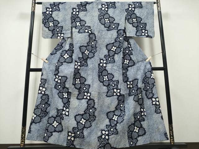 平和屋着物∴夏物　浴衣　有松鳴海絞り　舞花文　綿　逸品　CAAY4786ng