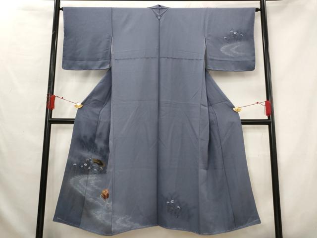 平和屋着物■訪問着　手描き　文箱花文　暈し染め　金彩　正絹　逸品　未使用　AABG2996st