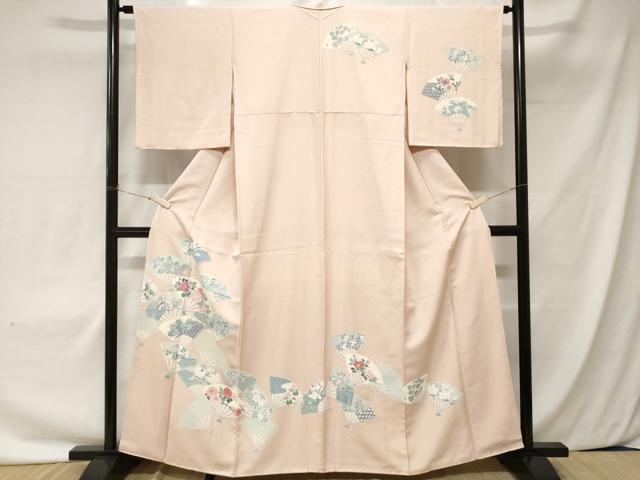 平和屋着物■訪問着　扇面重ね花文　正絹　逸品　CAAX4278ev